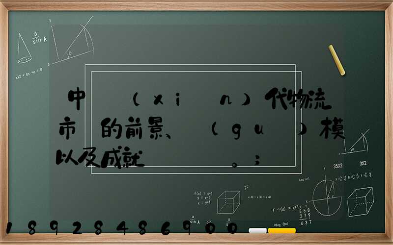 中國現(xiàn)代物流市場的前景、規(guī)模以及成就。
